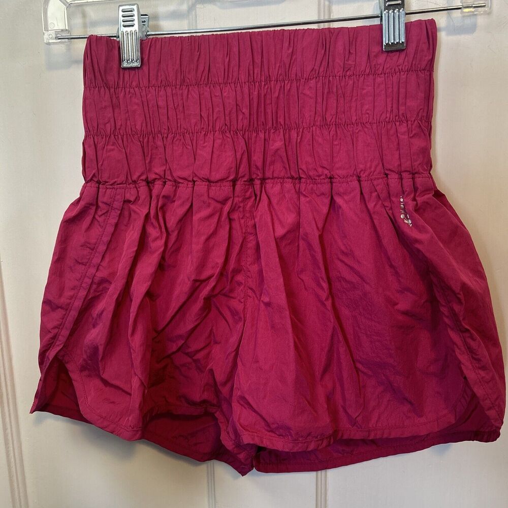 Free People Movement High Rise The Way Home Shorts Small Bright Pink 70s Magenta